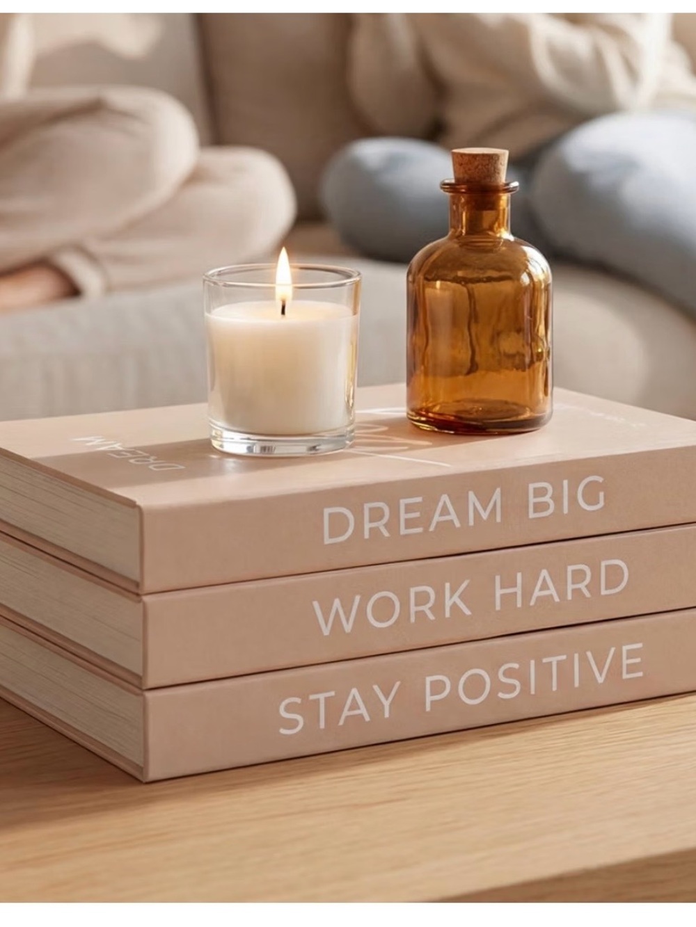 Decorative Stacked Books Set in Blush - Home Accents